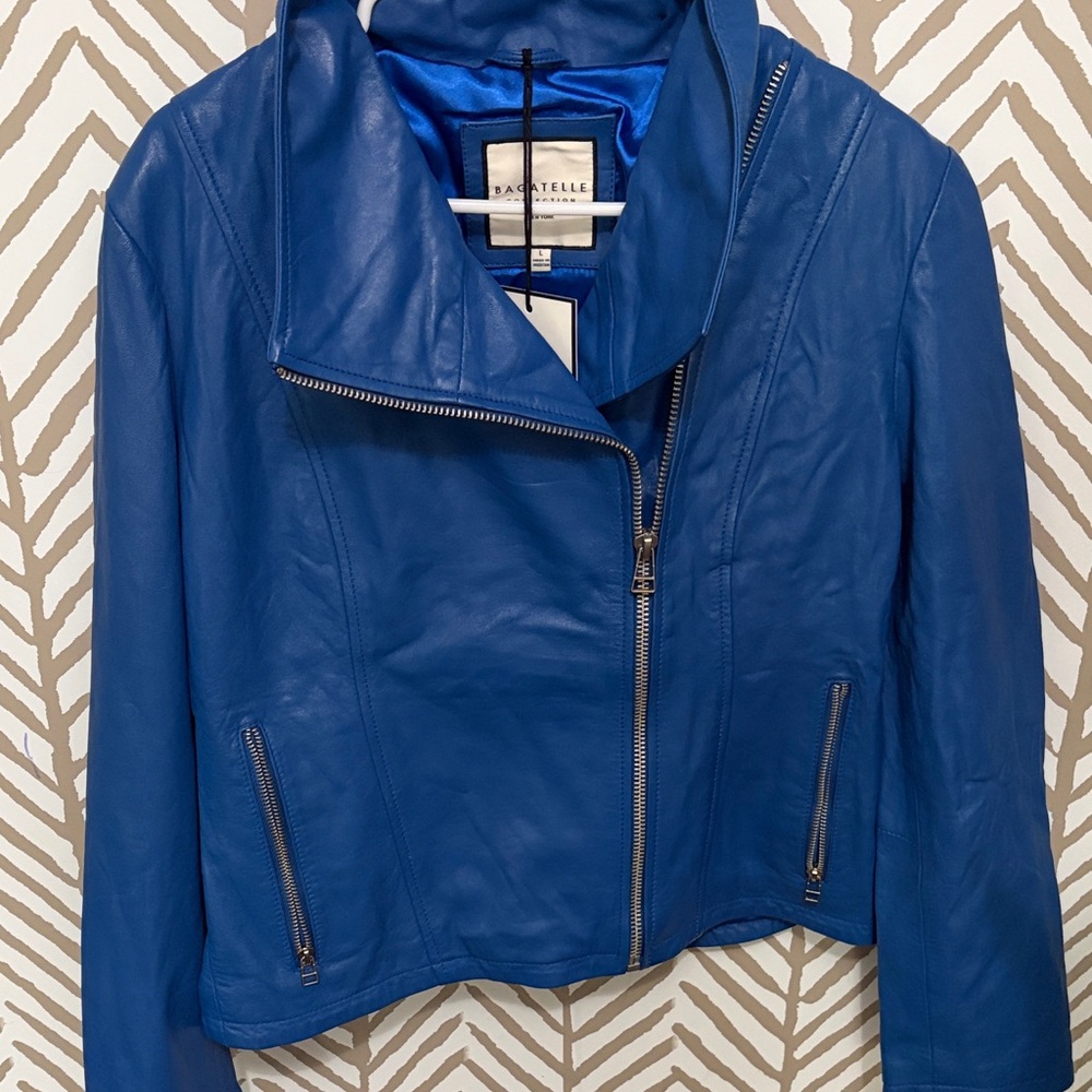 Bagatelle Vibrant Blue Leather Jacket